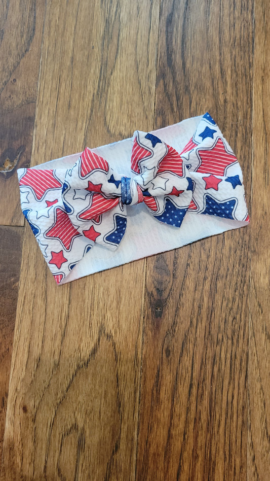 Red and Blue Stars - Baby Headwrap