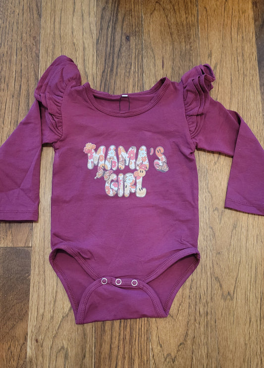 "Mama's Girl" Ruffle Long Sleeve Bodysuit
